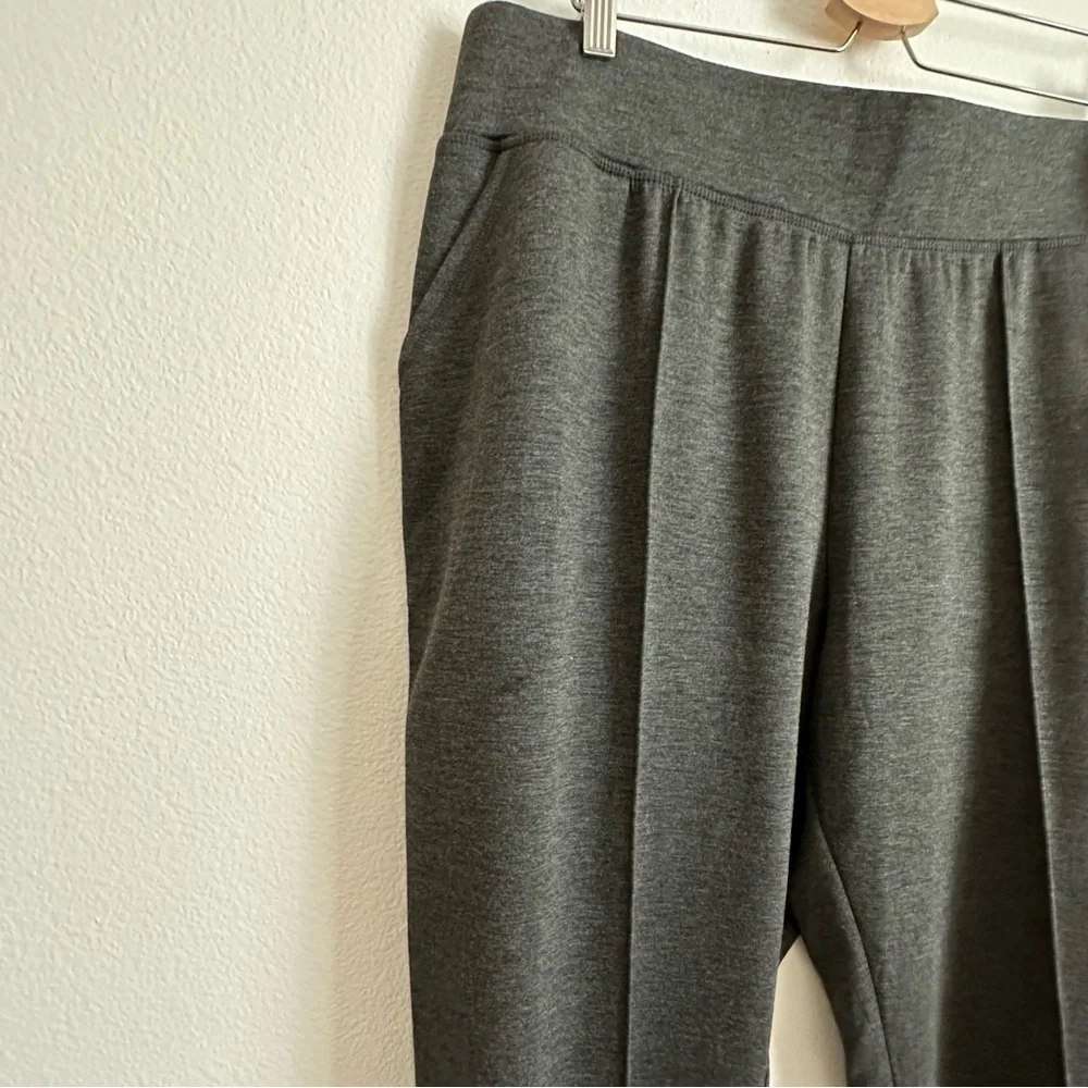 STYLUS Charcoal Gray Ponte Knit Mid-Rise Ankle Slit Jogger Pants Size 1X